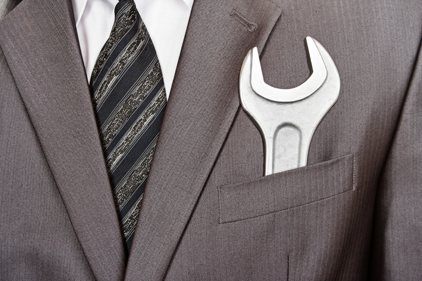 email analysis tool wrench in suit pocket